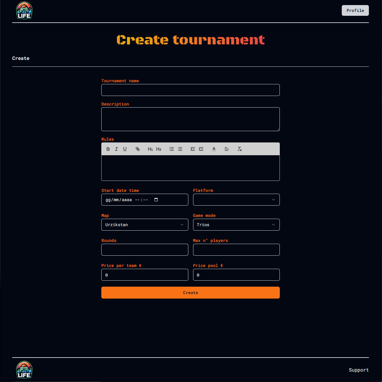 Screenshot torneo